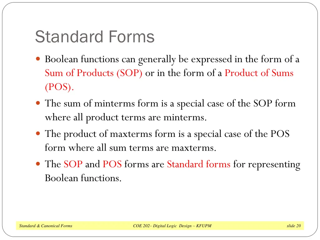 standard forms 1