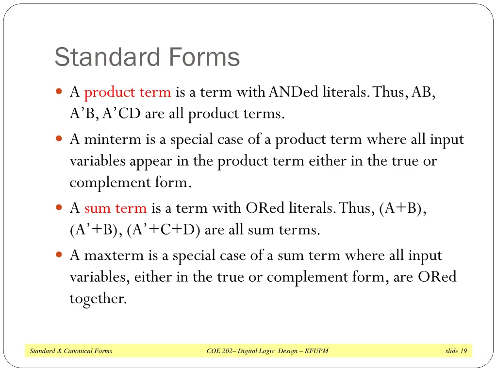 standard forms