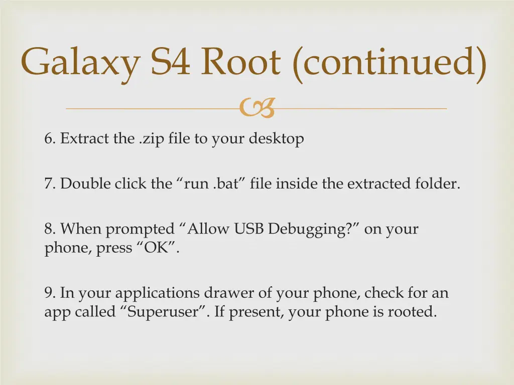 galaxy s4 root continued