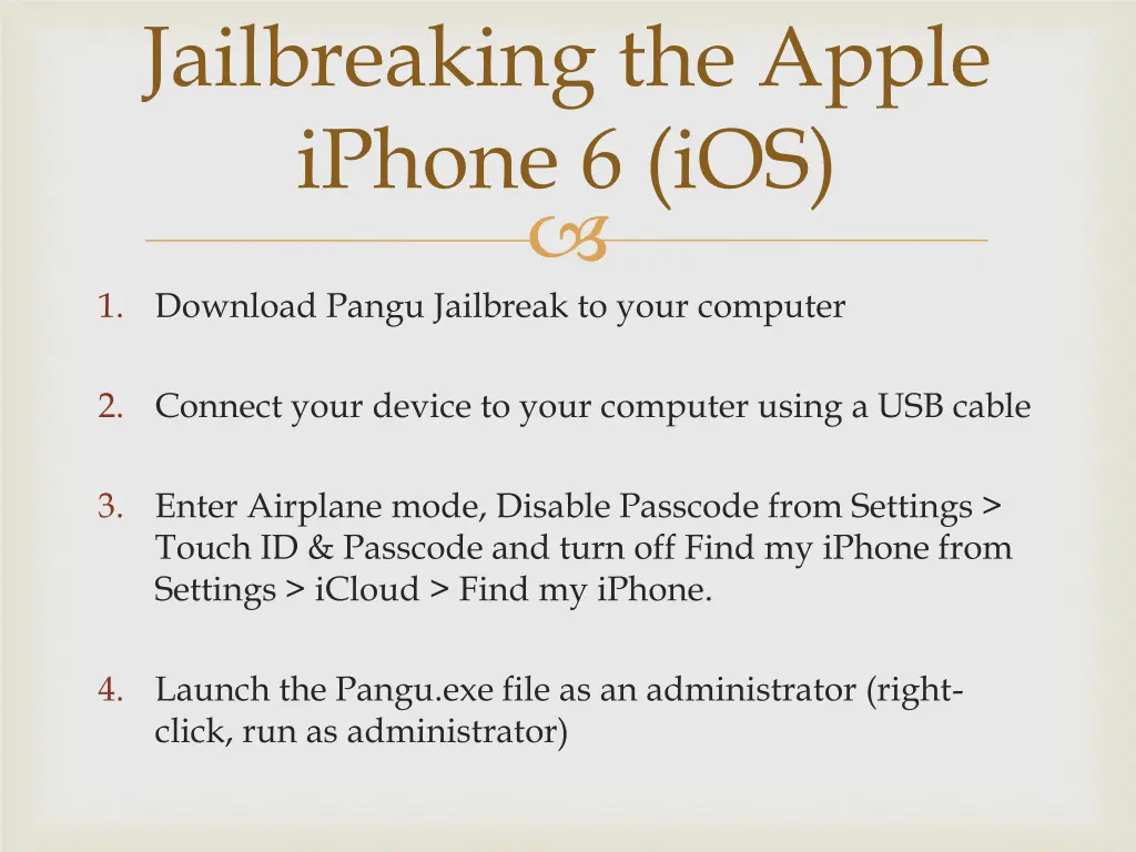 jailbreaking the apple iphone 6 ios