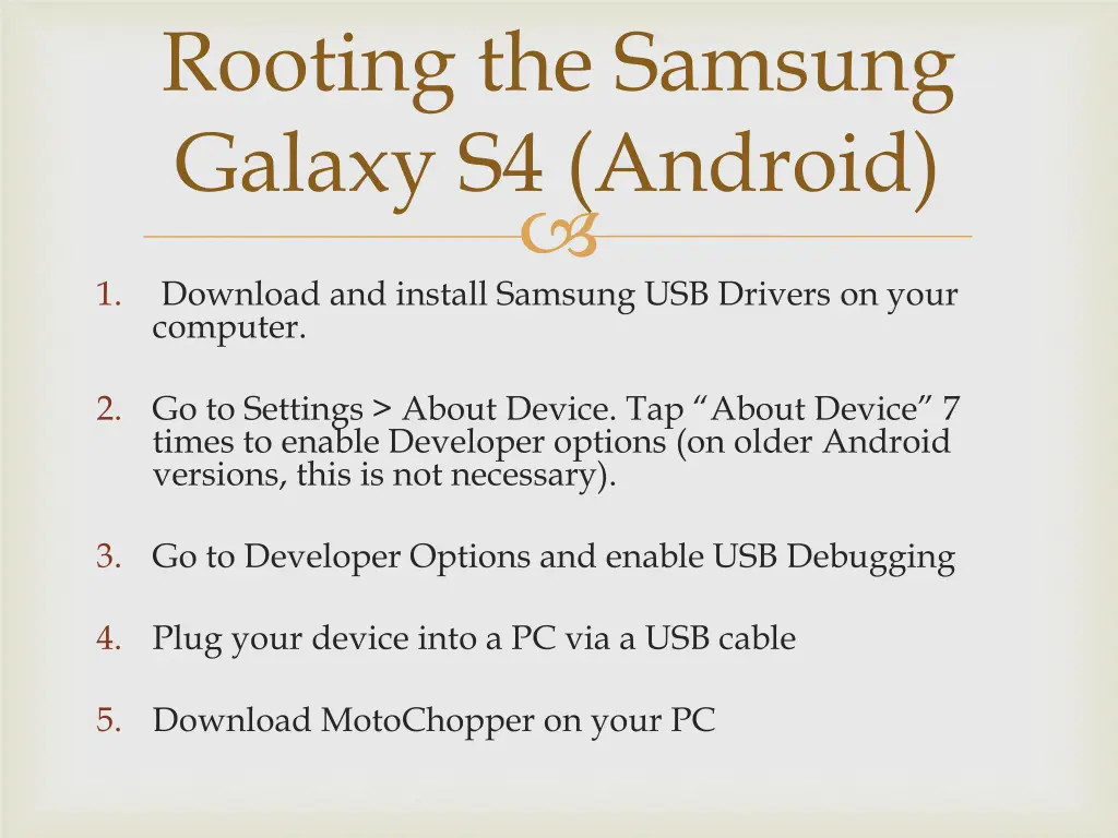 rooting the samsung galaxy s4 android
