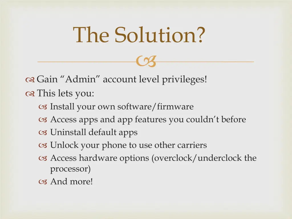 the solution