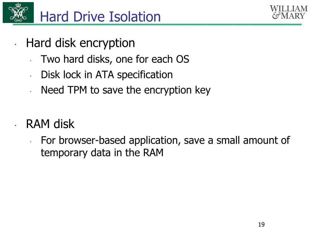 hard drive isolation
