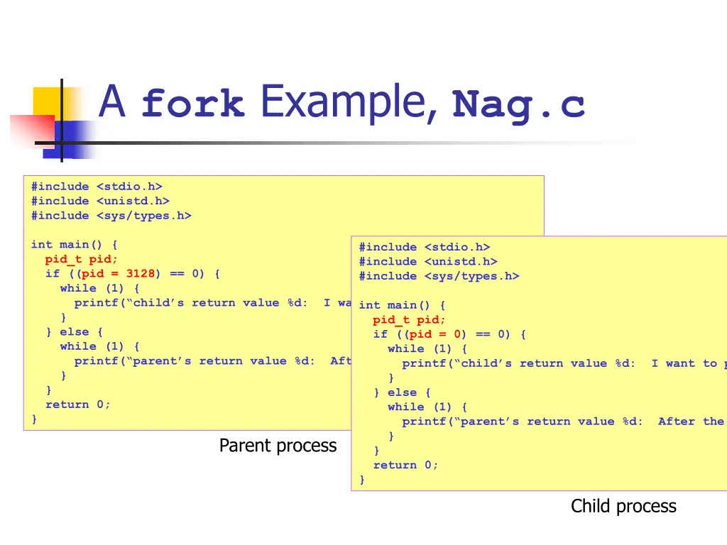 a fork example nag c 3