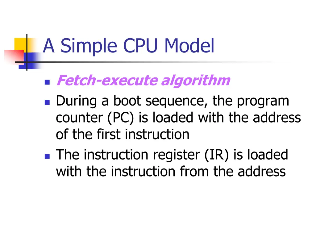 a simple cpu model