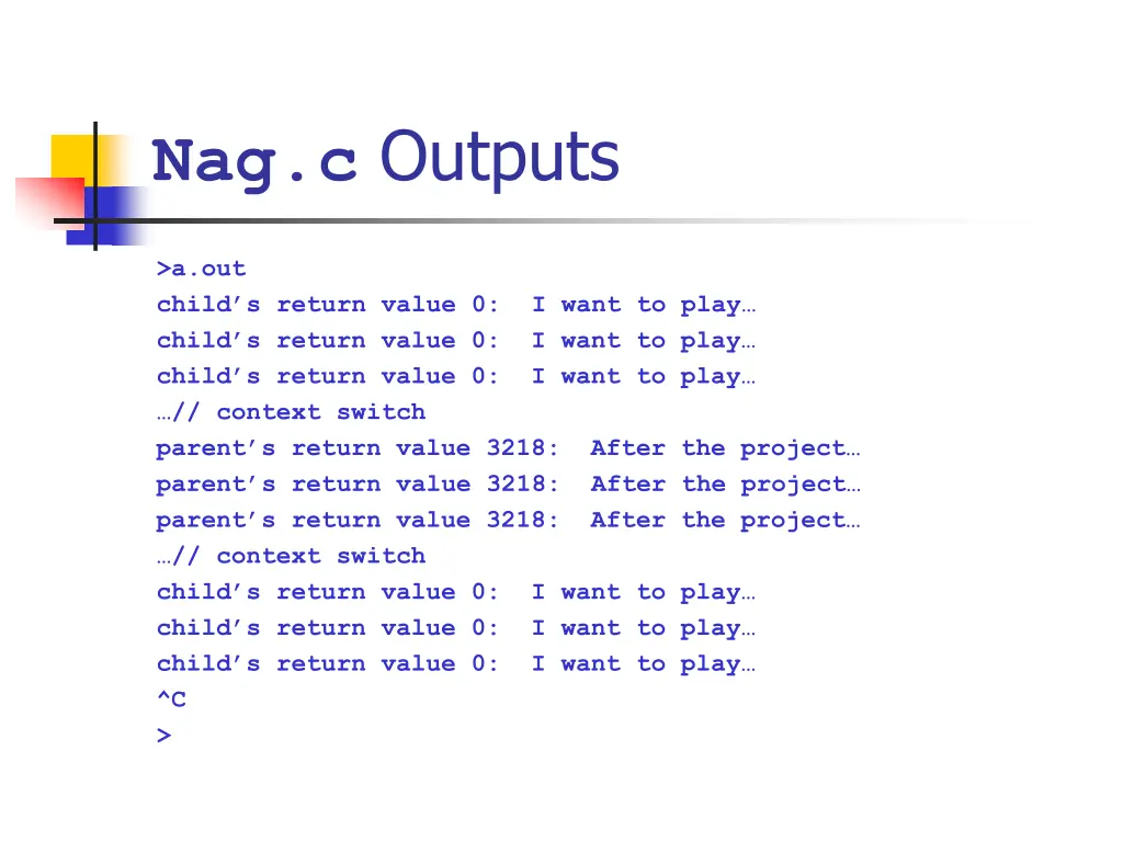 nag c outputs