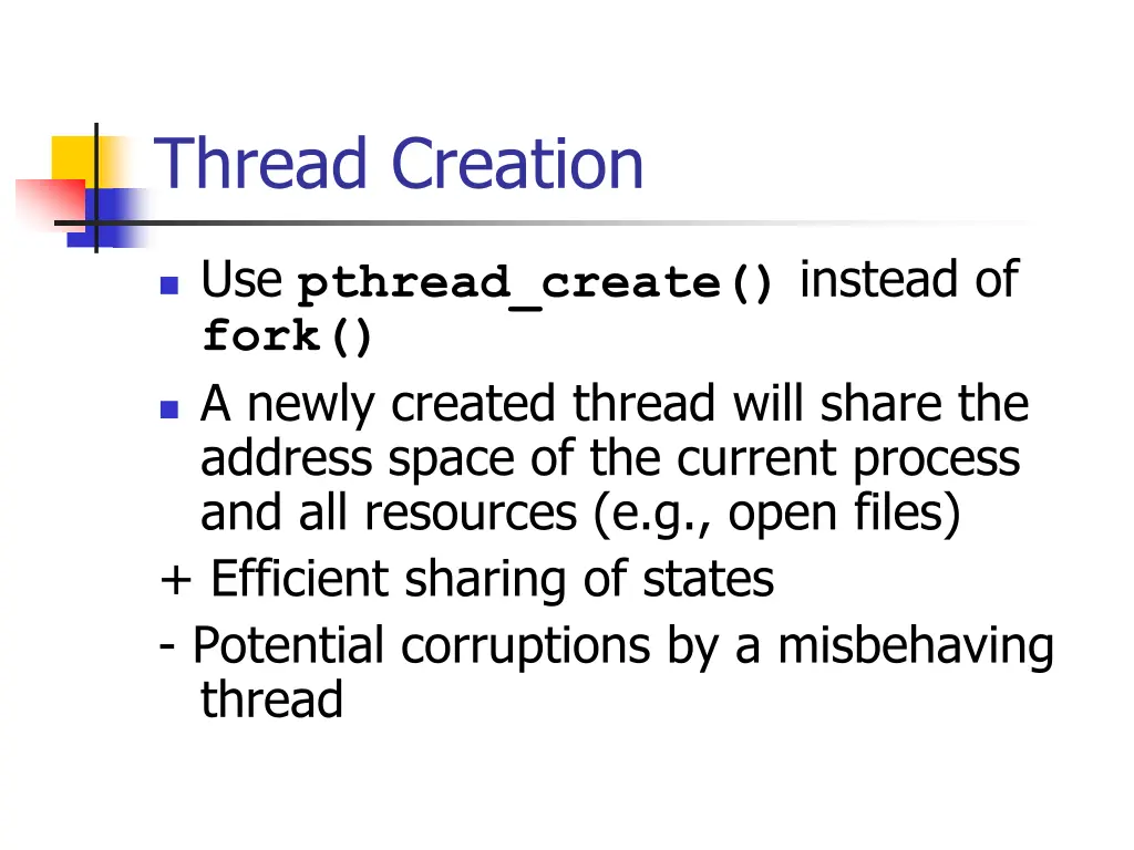 thread creation