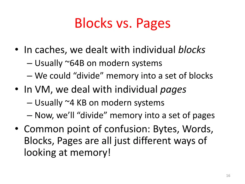 blocks vs pages
