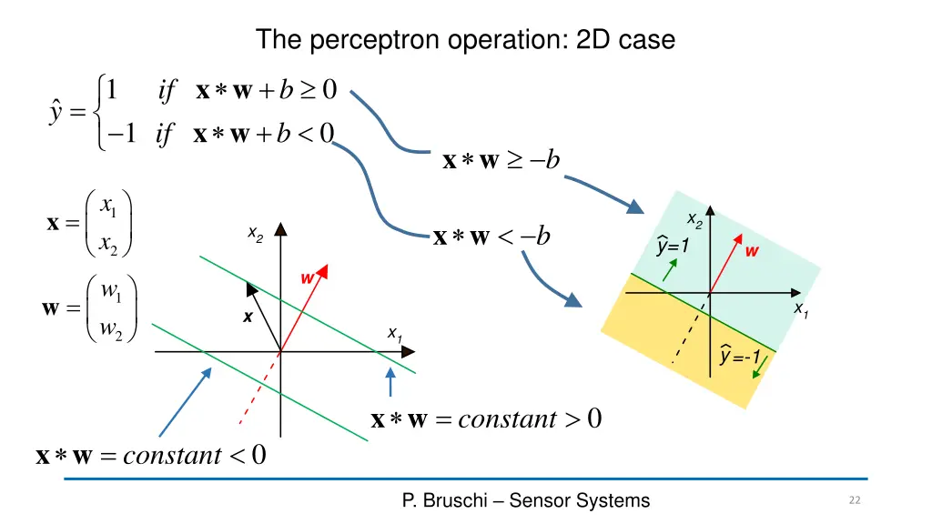 the perceptron operation 2d case