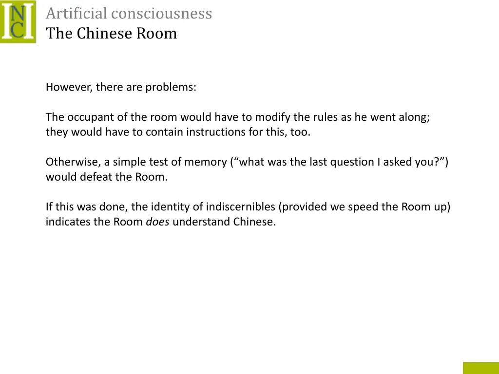 artificial consciousness the chinese room 1