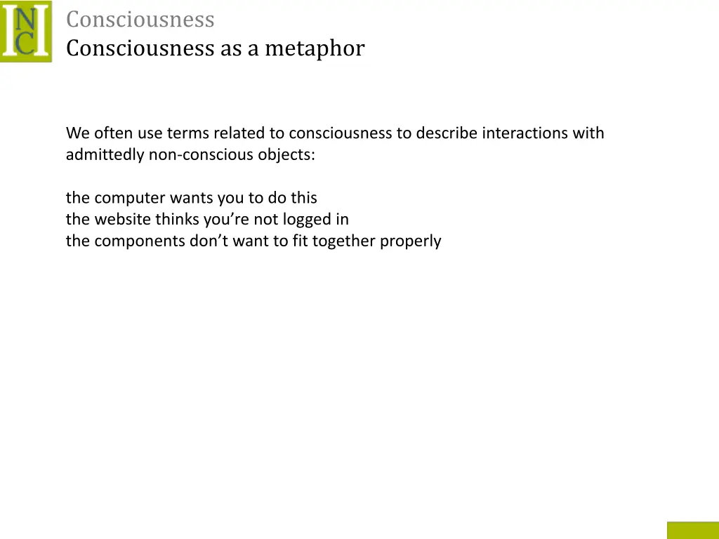 consciousness consciousness as a metaphor