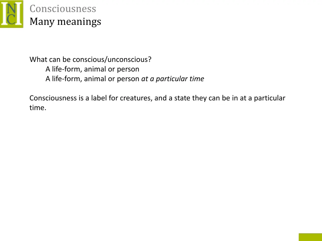 consciousness many meanings