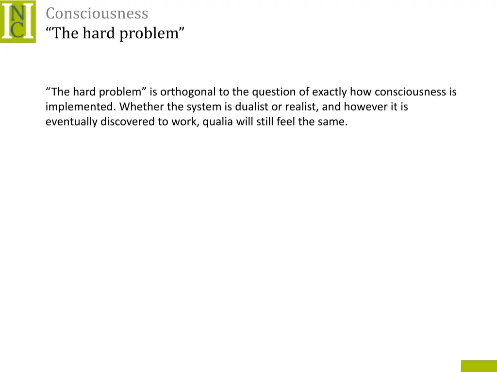 consciousness the hard problem 1