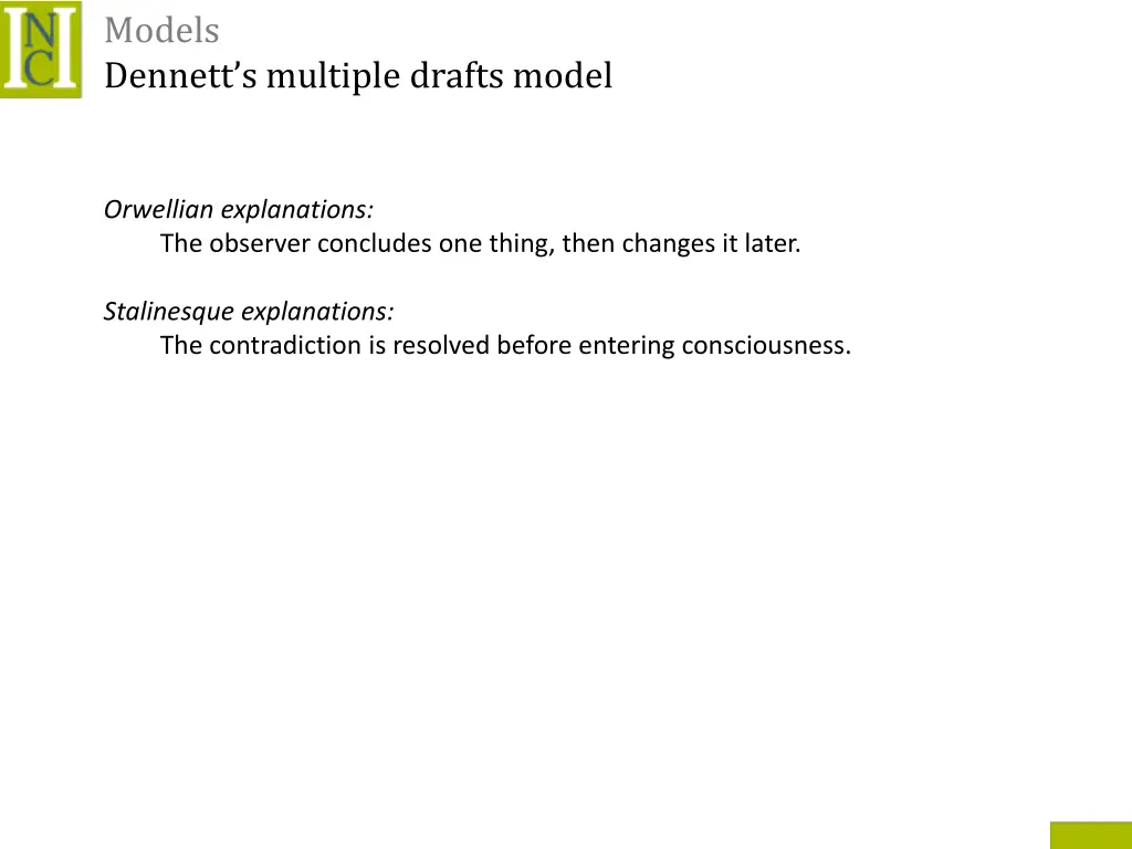models dennett s multiple drafts model 2