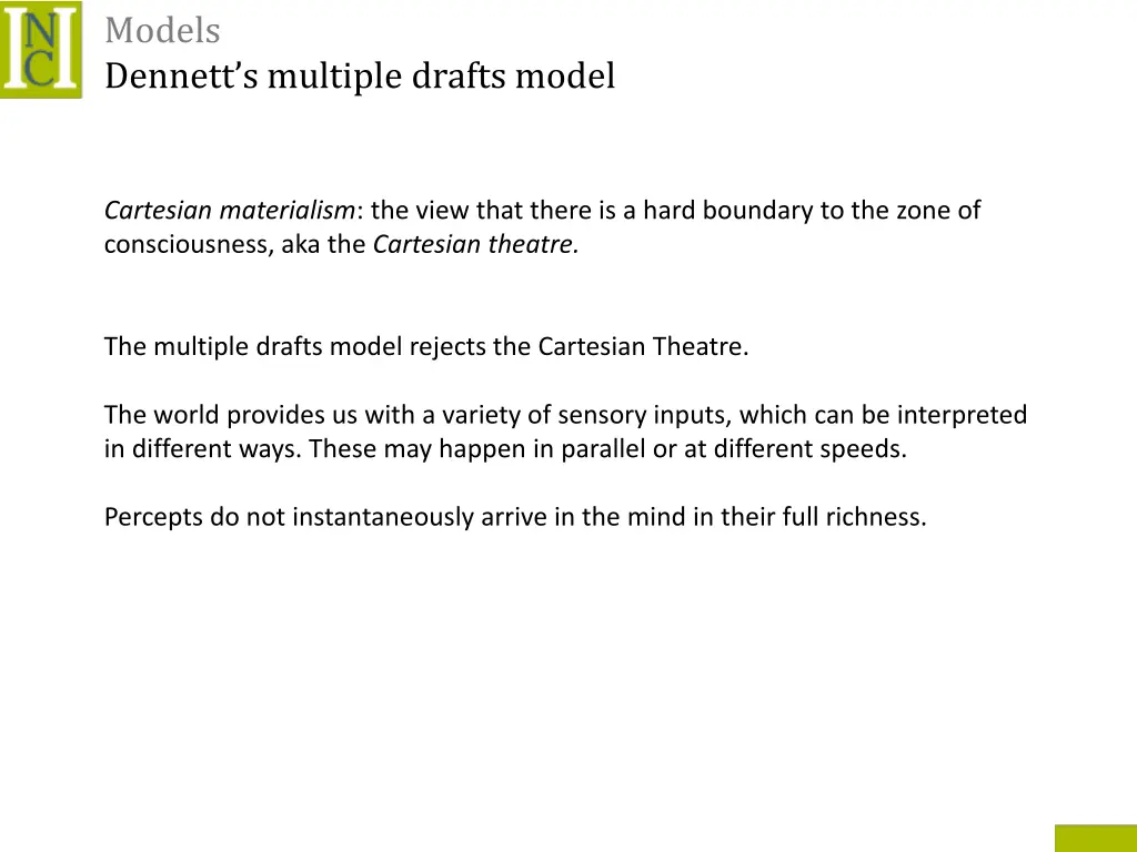 models dennett s multiple drafts model 3