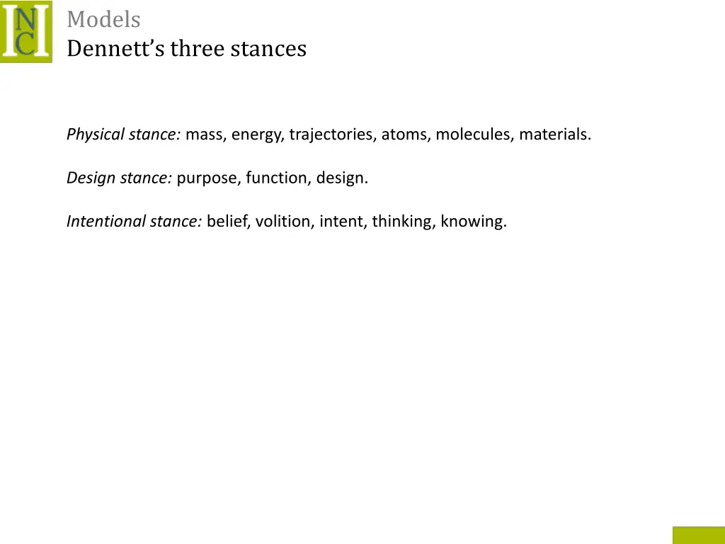 models dennett s three stances