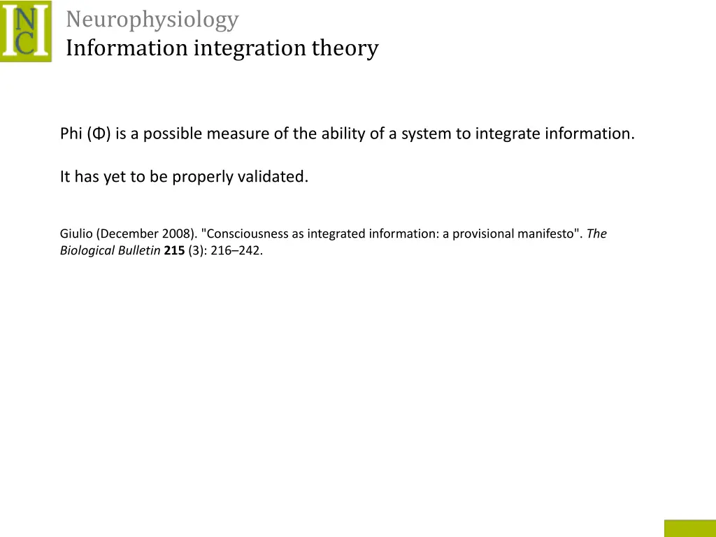 neurophysiology information integration theory 2