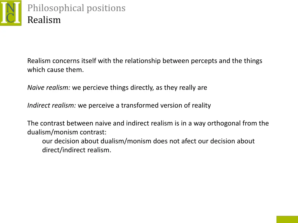 philosophical positions realism