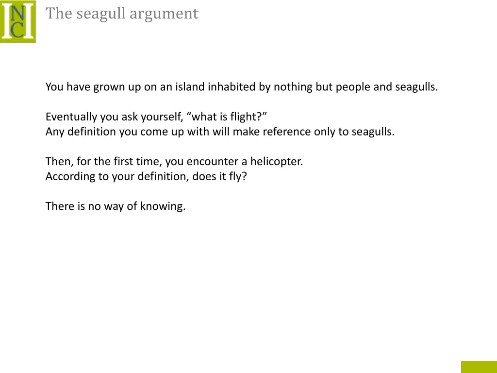 the seagull argument