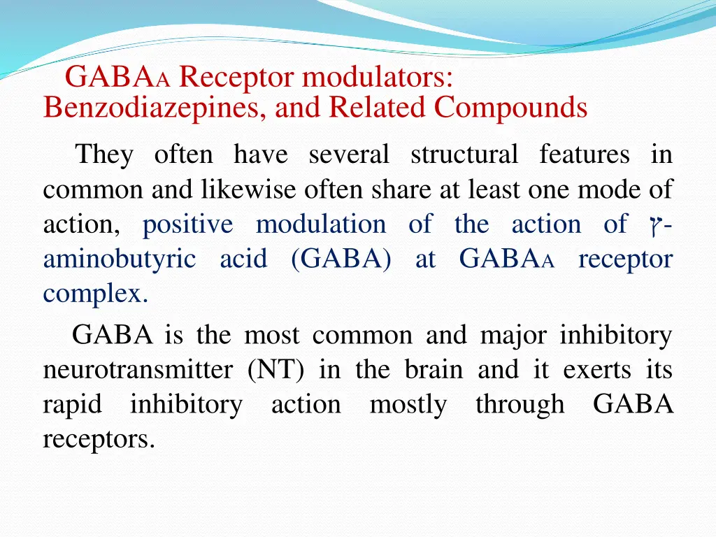 gaba a receptor modulators benzodiazepines