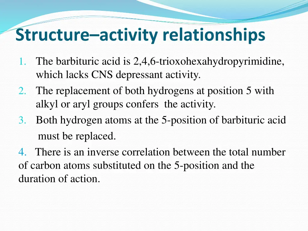 structure activity relationships