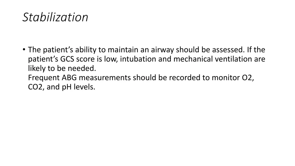 stabilization