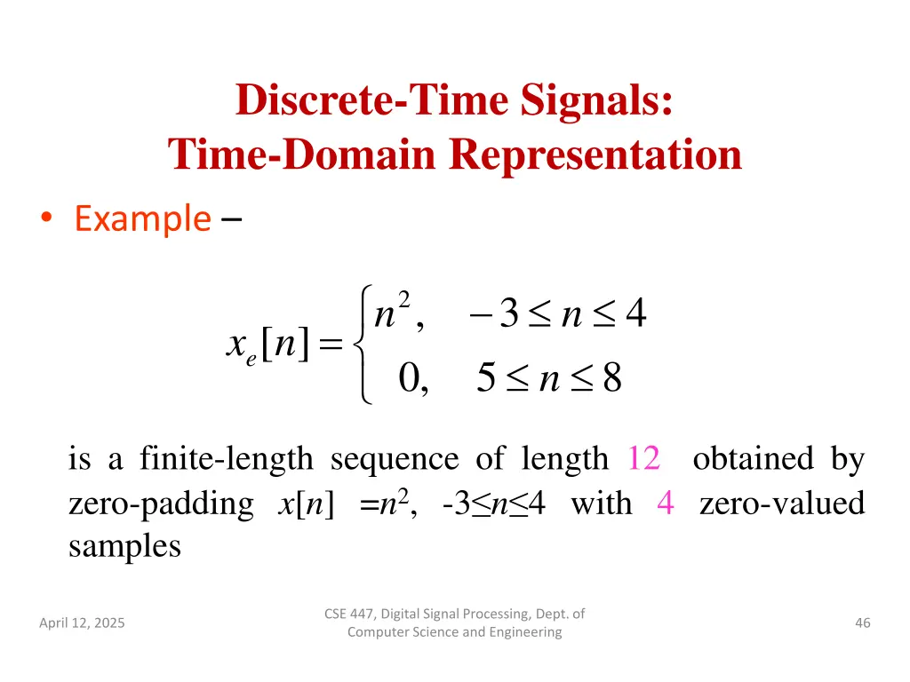 discrete time signals time domain representation 14
