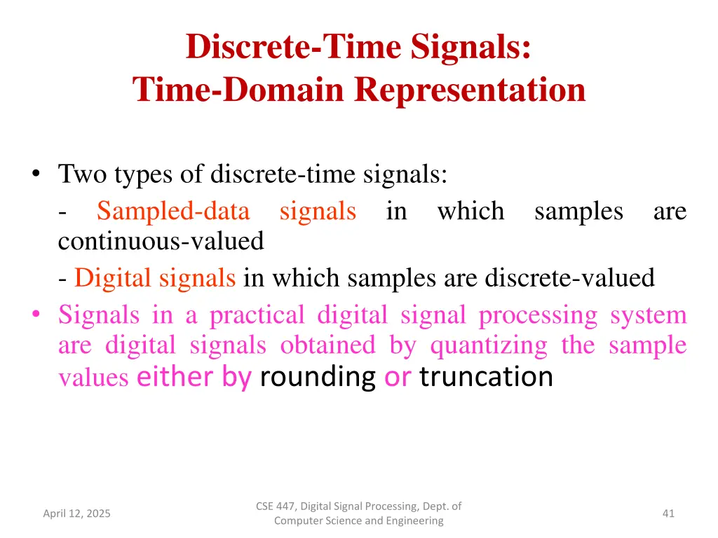 discrete time signals time domain representation 9
