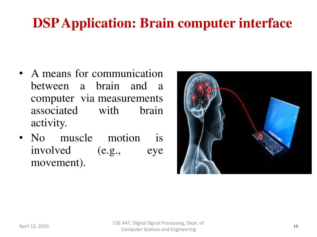 dsp application brain computer interface