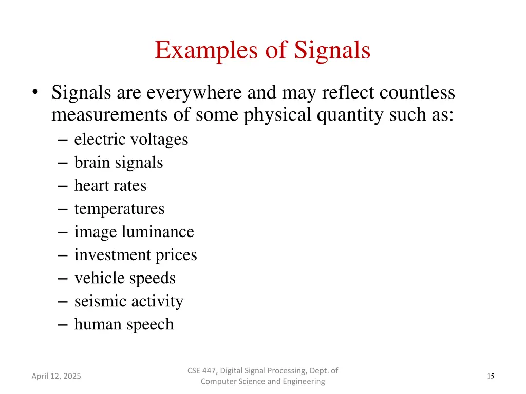 examples of signals