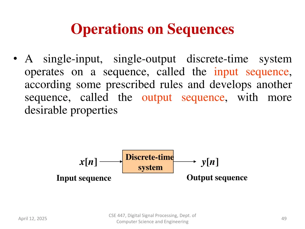 operations on sequences
