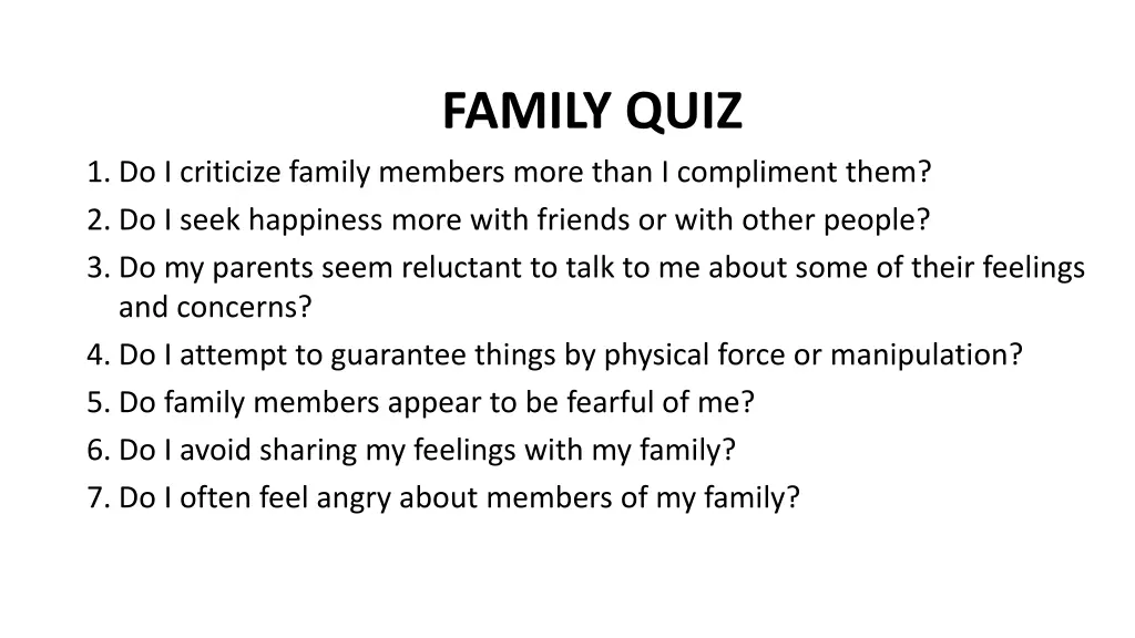 family quiz