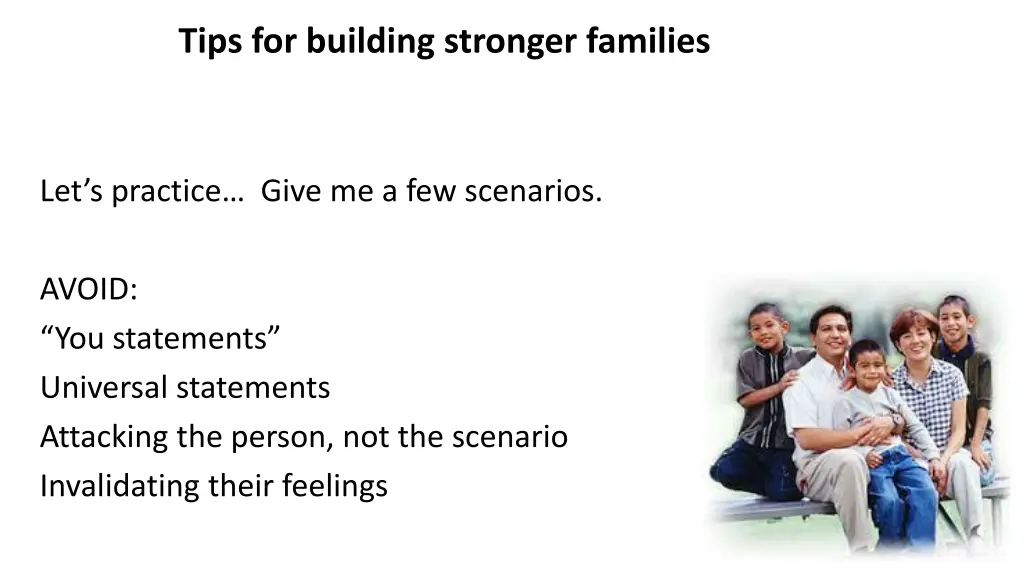 tips for building stronger families