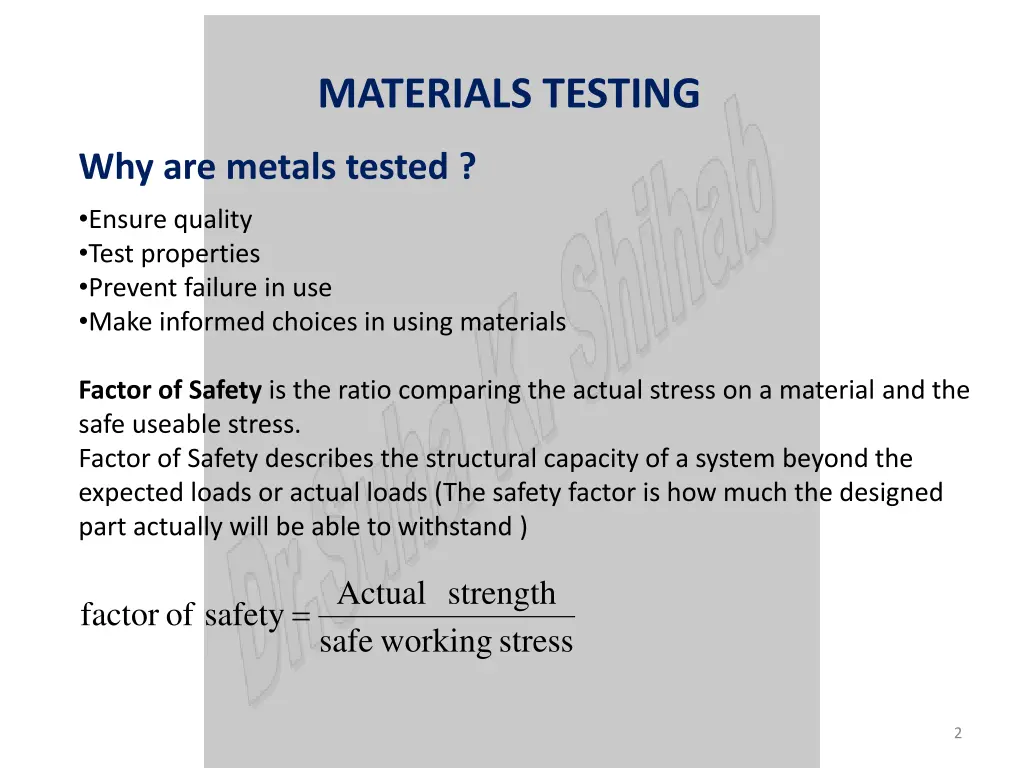 materials testing