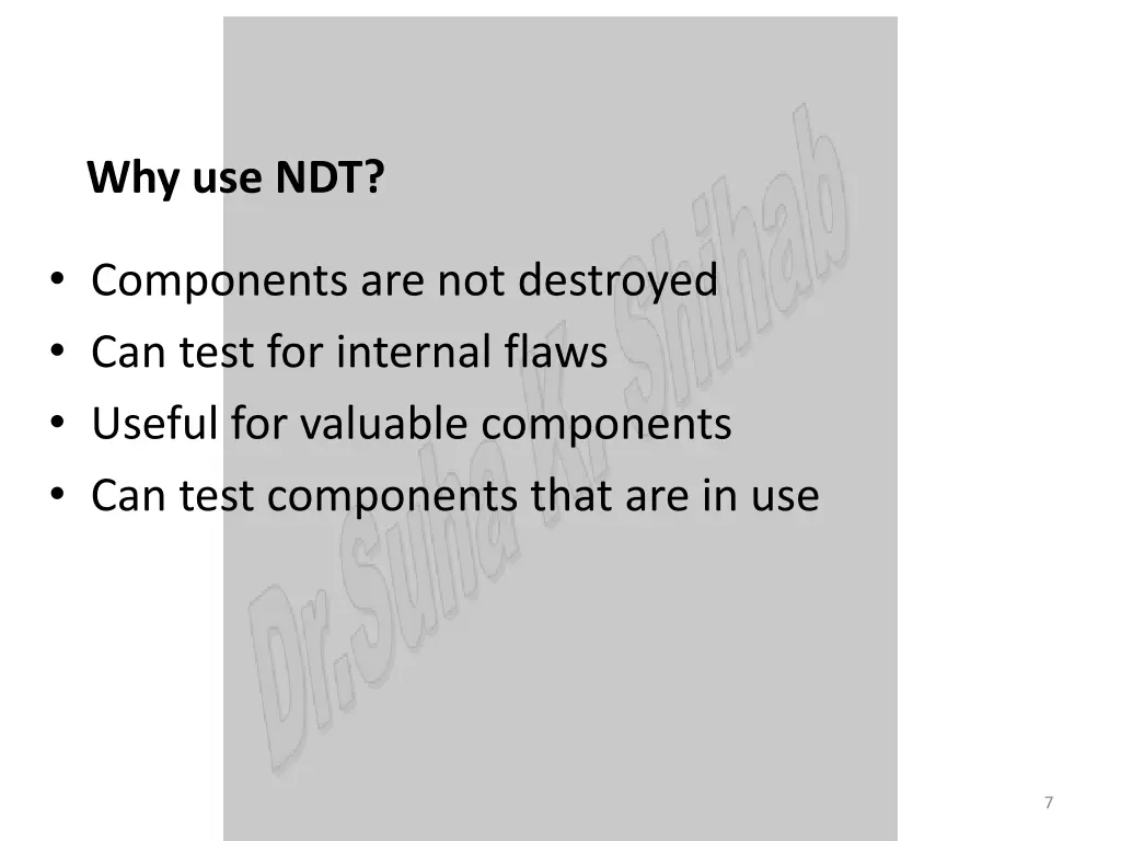 why use ndt