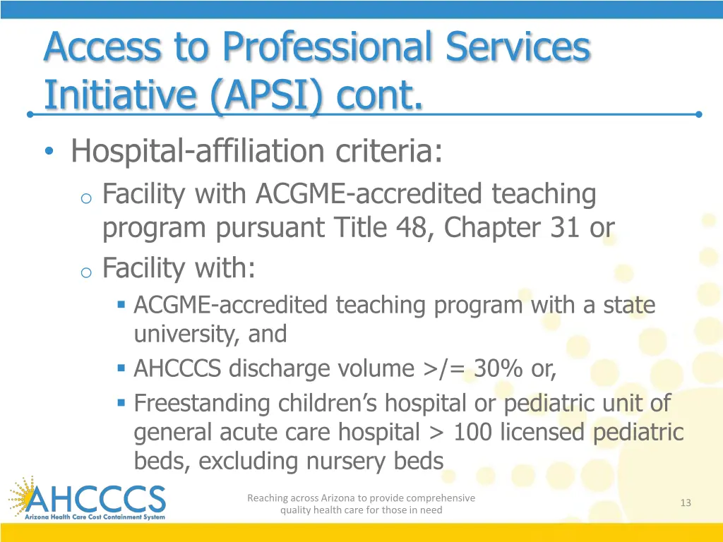 access to professional services initiative apsi 1