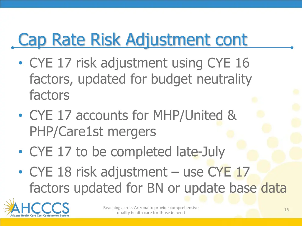 cap rate risk adjustment cont cye 17 risk