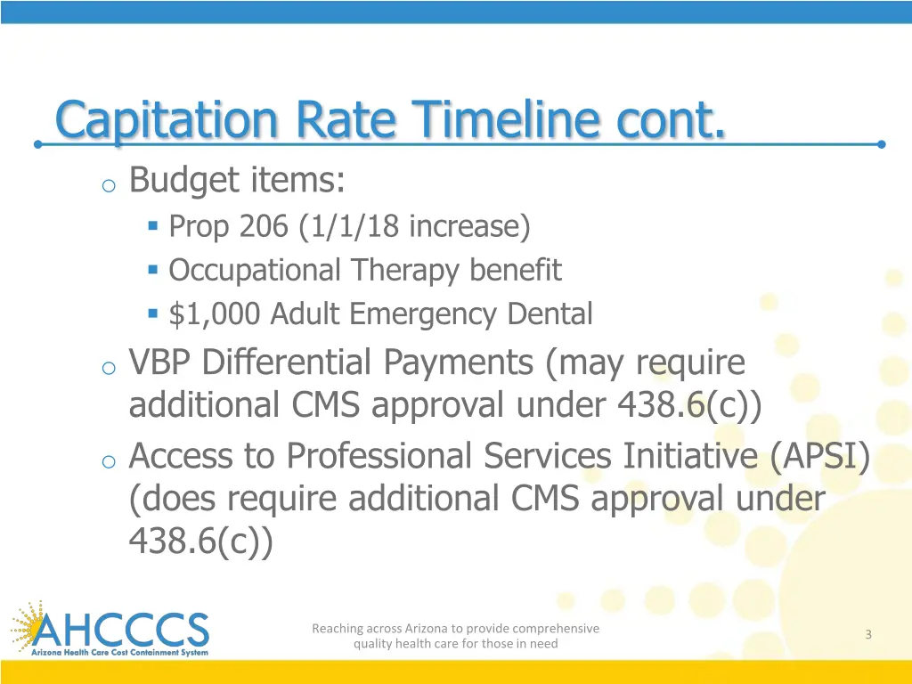 capitation rate timeline cont o budget items prop