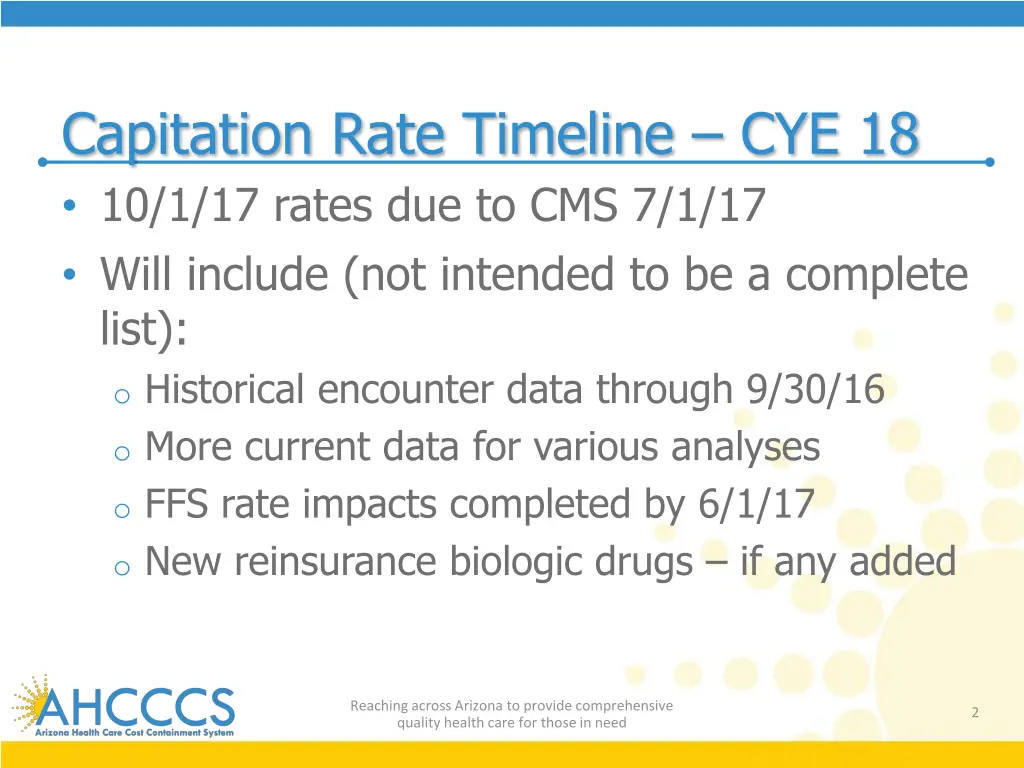 capitation rate timeline cye 18 10 1 17 rates