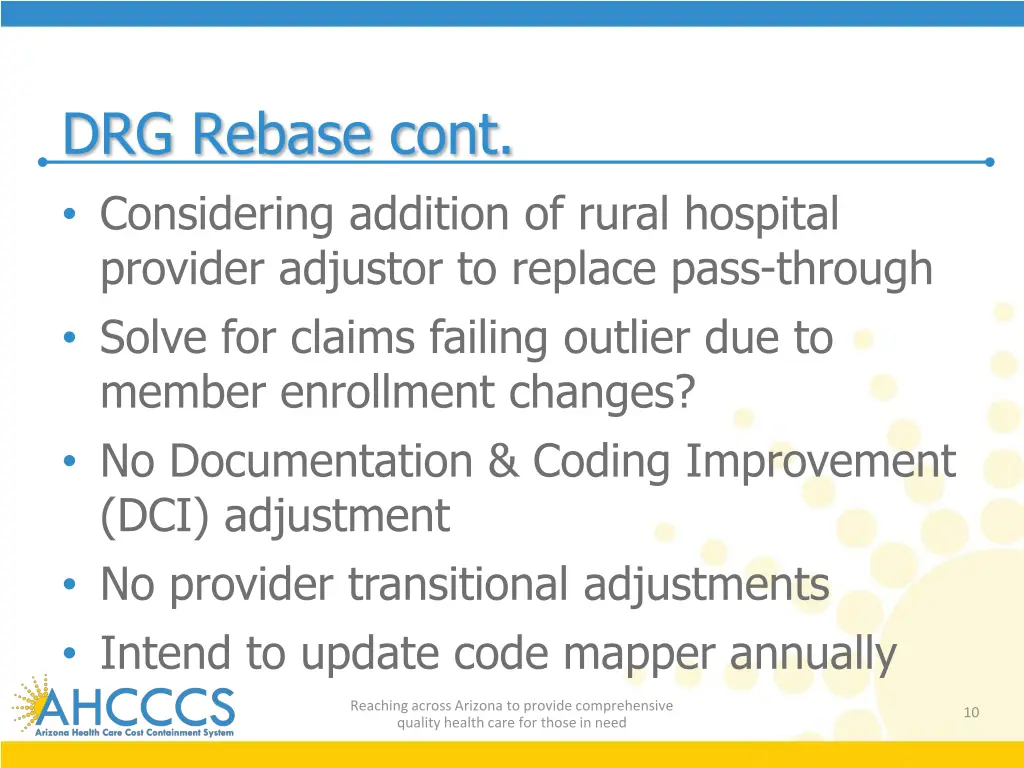drg rebase cont considering addition of rural