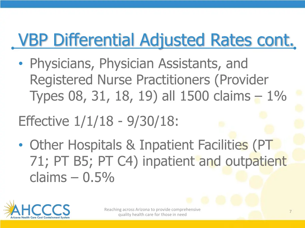 vbp differential adjusted rates cont physicians