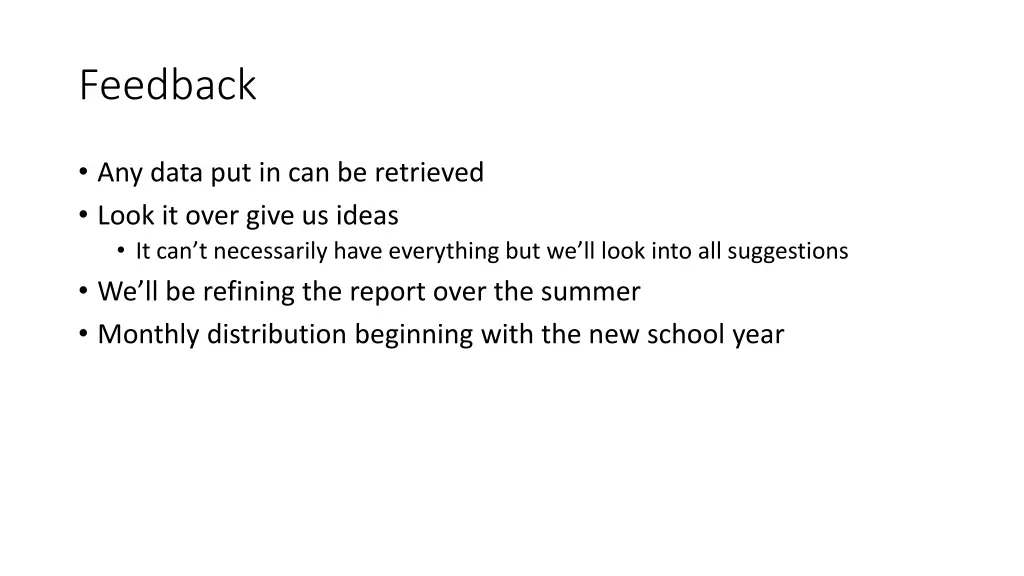 feedback