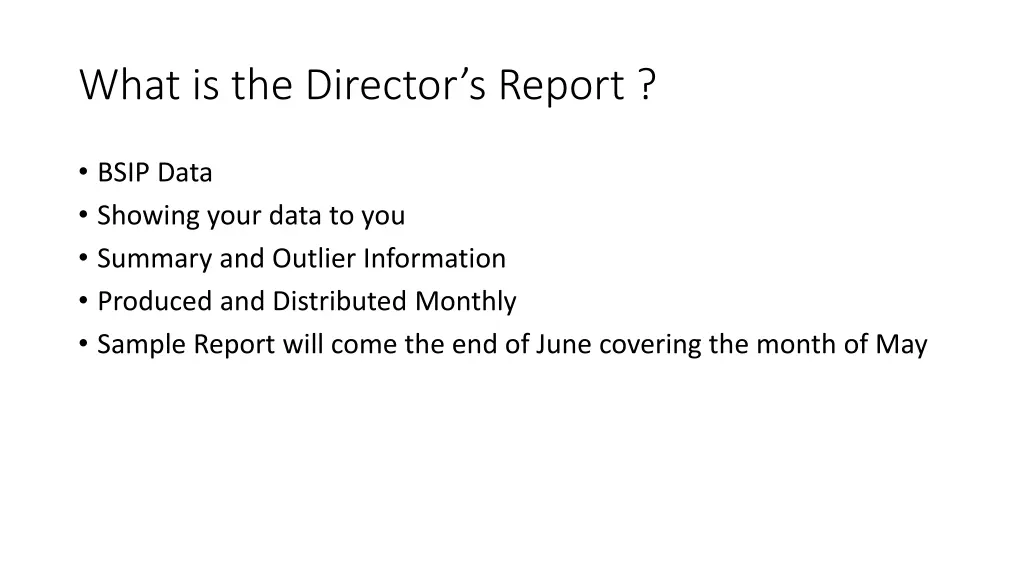 what is the director s report