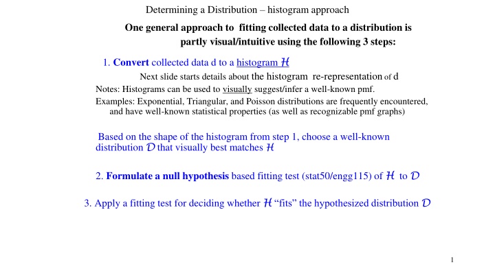 determining a distribution histogram approach
