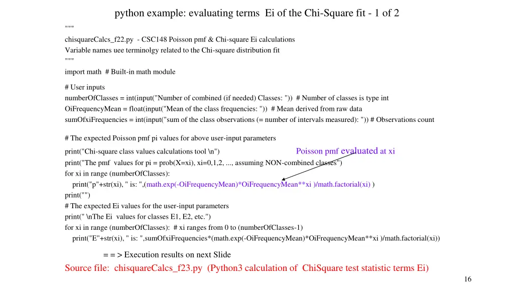 python example evaluating terms