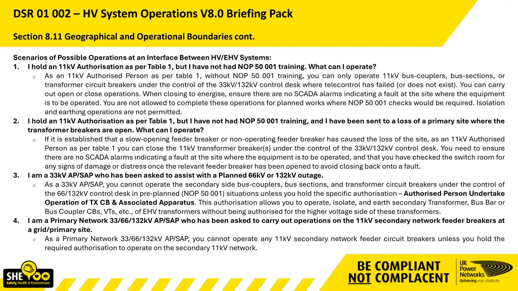 dsr 01 002 hv system operations v8 0 briefing pack 2