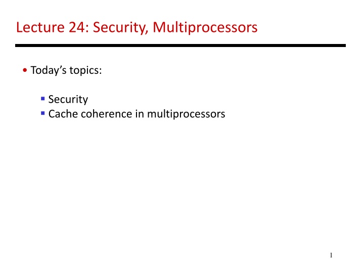 lecture 24 security multiprocessors