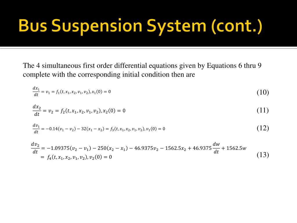 the 4 simultaneous first order differential
