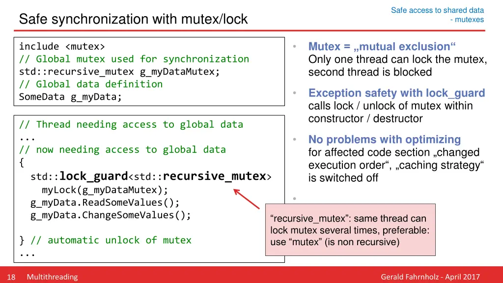 safe access to shared data 1