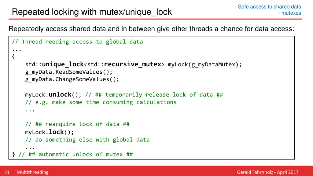 safe access to shared data 4